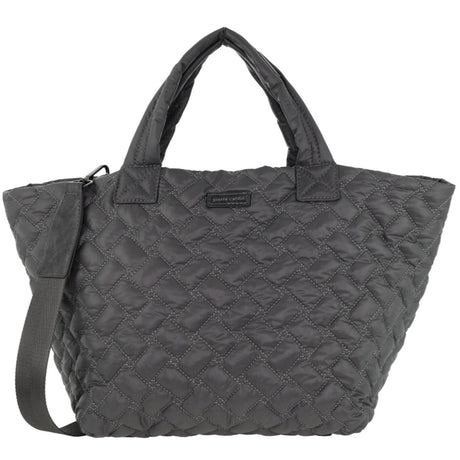 Pierre Cardin Women's Nylon Small Quilted Shoulder Tote Bag - Grey