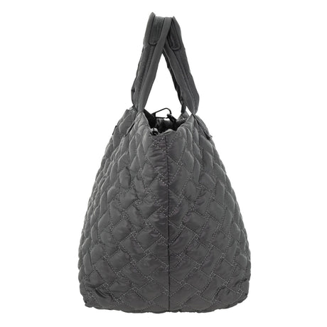 Pierre Cardin Women's Nylon Small Quilted Shoulder Tote Bag - Grey