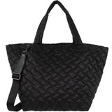 Pierre Cardin Womens Casual Nylon Padded Shoulder Tote Bag - Black