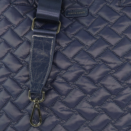 Pierre Cardin Womens Casual Nylon Padded Shoulder Tote Bag - Navy