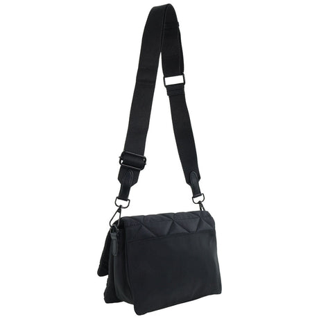 Pierre Cardin Ladies Nylon Quilted Textured Crossbody Bag - Black