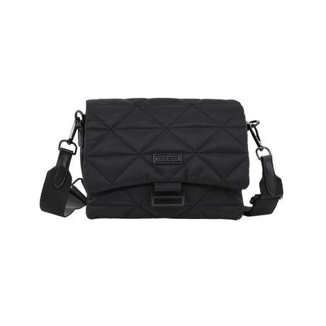 Pierre Cardin Ladies Nylon Quilted Textured Crossbody Bag - Black