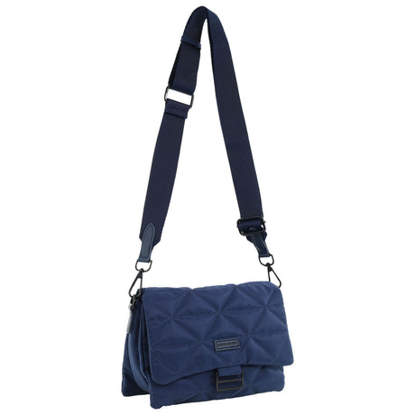 Pierre Cardin Ladies Nylon Quilted Textured Crossbody Bag - Navy