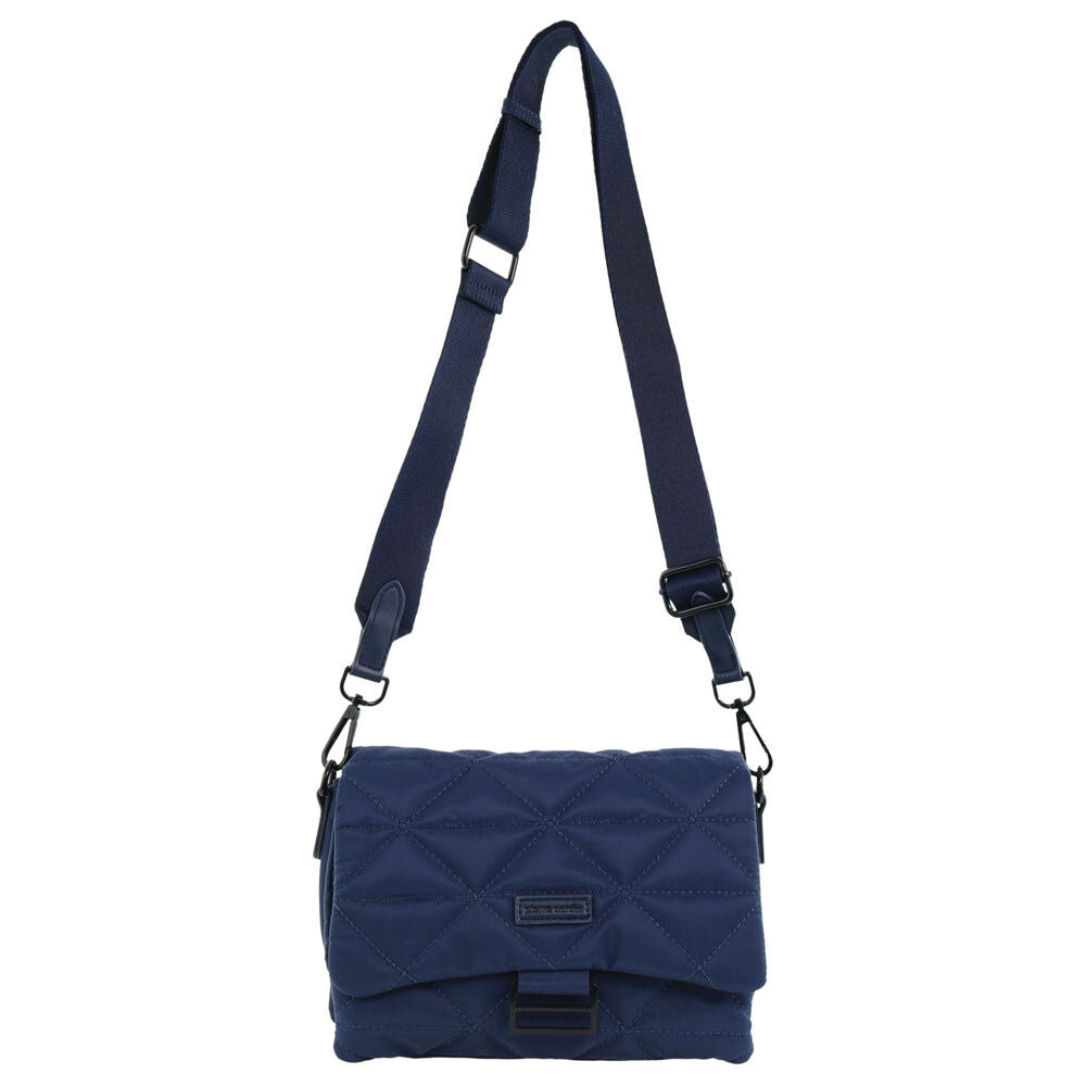 Pierre Cardin Ladies Nylon Quilted Textured Crossbody Bag in Navy