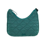 Pierre Cardin Womens Classic Nylon Geometric Quilted Shoulder Hobo Bag - Green