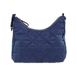 Pierre Cardin Womens Classic Nylon Geometric Shoulder Quilted Hobo Bag - Navy