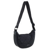 Pierre Cardin Ladies Nylon Crescent Quilted Crossbody Bag - Black