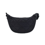 Pierre Cardin Ladies Nylon Crescent Quilted Crossbody Bag - Black