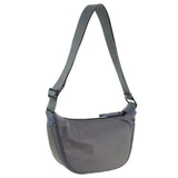 Pierre Cardin Ladies Nylon Crescent Quilted Crossbody Bag - Grey