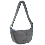 Pierre Cardin Ladies Nylon Crescent Quilted Crossbody Bag - Grey