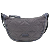 Pierre Cardin Ladies Nylon Crescent Quilted Crossbody Bag - Grey
