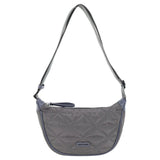 Pierre Cardin Ladies Nylon Crescent Quilted Crossbody Bag - Grey