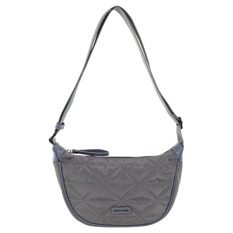 Pierre Cardin Ladies Nylon Crescent Quilted Crossbody Bag - Grey