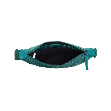 Pierre Cardin Ladies Nylon Crescent Quilted Crossbody Bag - Green