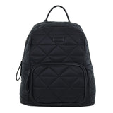 Pierre Cardin Nylon Quilted Casual Travel Backpack Bag - Black