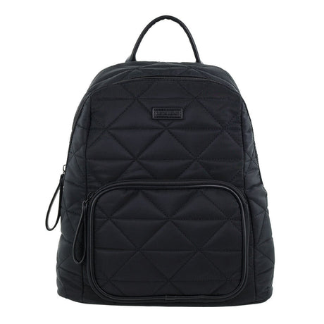 Pierre Cardin Nylon Quilted Casual Travel Backpack Bag - Black