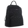 Pierre Cardin Nylon Quilted Casual Travel Backpack Bag - Black
