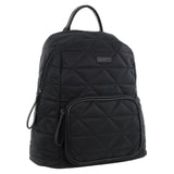 Pierre Cardin Nylon Quilted Casual Travel Backpack Bag - Black