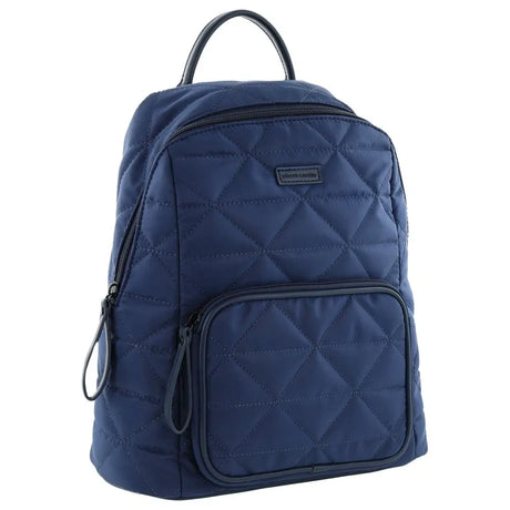 Pierre Cardin Nylon Quilted Casual Travel Backpack Bag - Navy