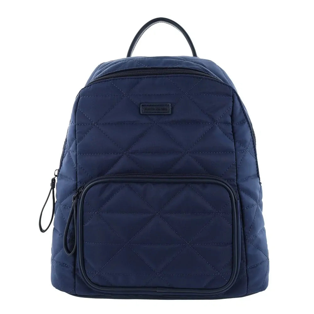 Pierre Cardin Nylon Quilted Casual Travel Backpack Bag - Navy