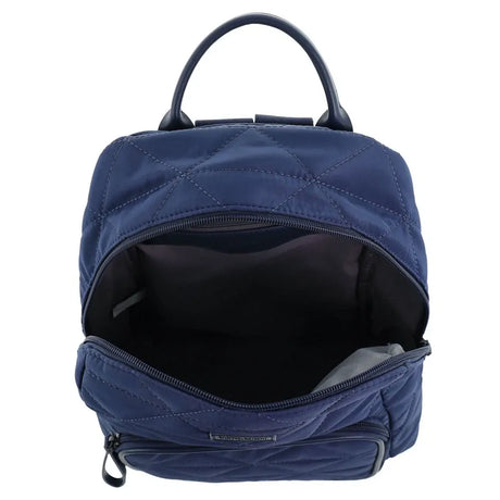 Pierre Cardin Nylon Quilted Casual Travel Backpack Bag - Navy