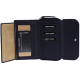 Pierre Cardin Ladies Tri-Fold Tab Wallet in Navy/Taupe