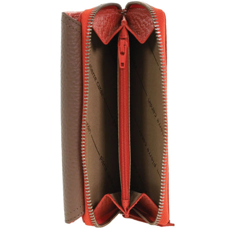 Pierre Cardin Ladies Tri-Fold Tab Wallet in Orange/Taupe