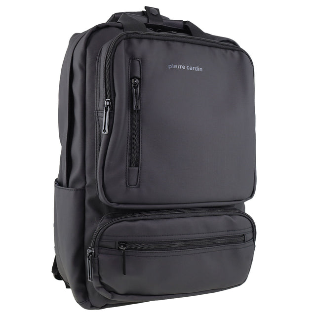 Pierre Cardin Mens Nylon Computer/Business Backpack Bag - Black