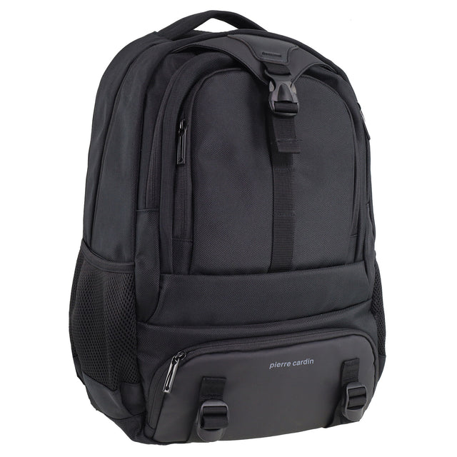 Pierre Cardin 32L Mens Nylon Computer/Business Backpack Bag - Black