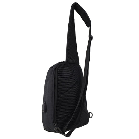 Pierre Cardin Mens Nylon Travel Crossbody Sling Bag - Black