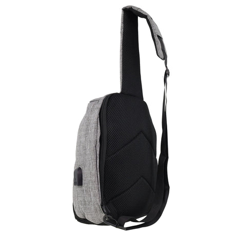 Pierre Cardin Mens Nylon Sling Bag - Grey/Black