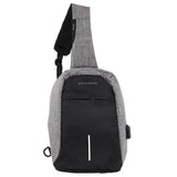 Pierre Cardin Mens Nylon Sling Bag - Grey/Black