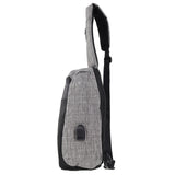 Pierre Cardin Mens Nylon Sling Bag - Grey/Black