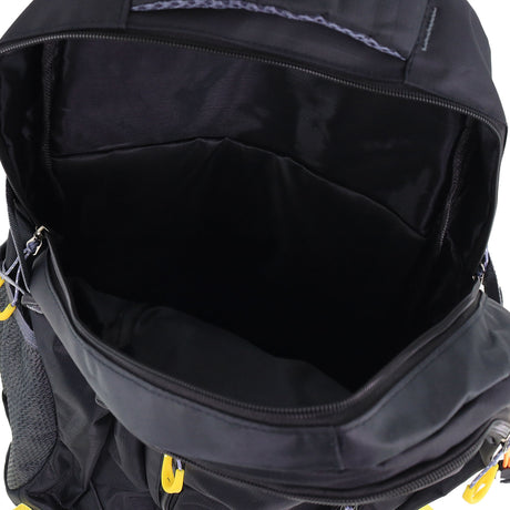 Pierre Cardin Mens 30L Nylon Adventure Backpack Bag - Black (Travel Hiking)
