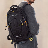 Pierre Cardin Mens 30L Nylon Adventure Backpack Bag - Black (Travel Hiking)