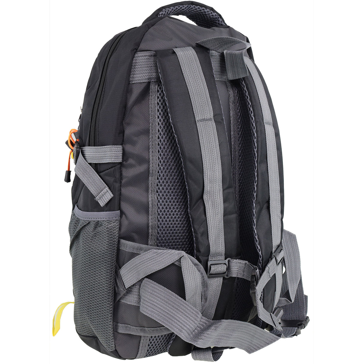 Pierre Cardin Mens 30L Nylon Adventure Backpack Bag - Black (Travel Hiking)