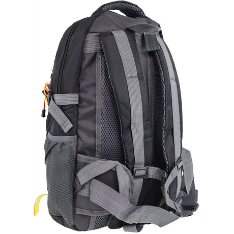 Pierre Cardin Mens 30L Nylon Adventure Backpack Bag - Black (Travel Hiking)