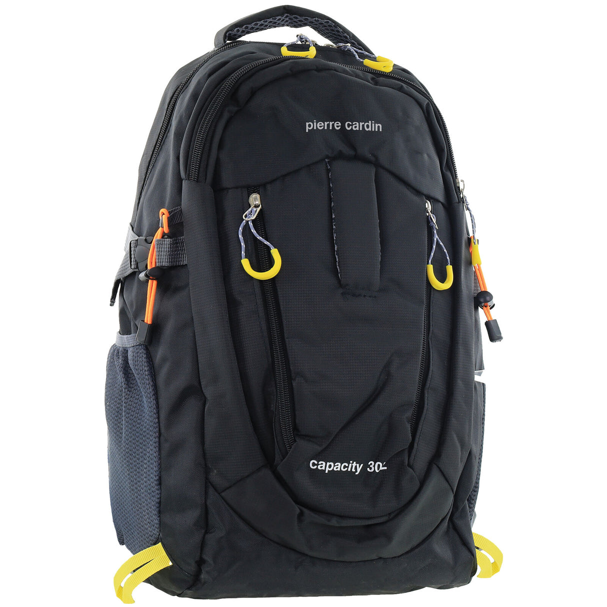 Pierre Cardin Mens 30L Nylon Adventure Backpack Bag - Black (Travel Hiking)