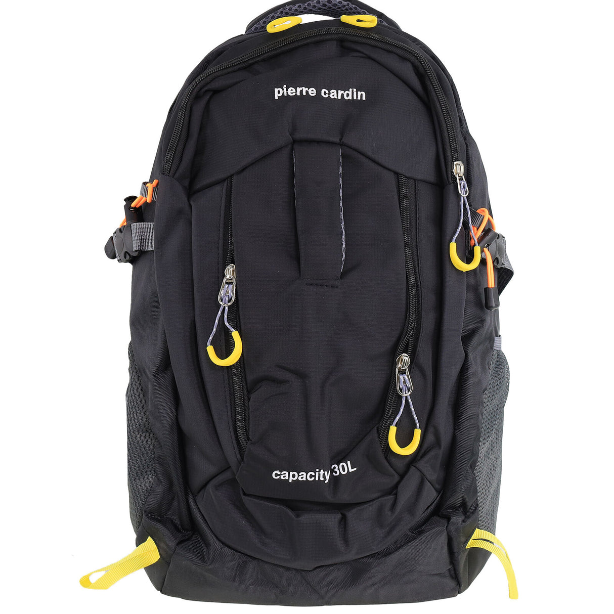 Pierre Cardin Mens 30L Nylon Adventure Backpack Bag - Black (Travel Hiking)
