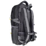 Pierre Cardin Mens 30L Nylon Adventure Travel Hiking Backpack Bag - Black