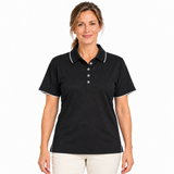 Sporte Leisure Womens "Duet" Short Sleeve Pique Polo Shirt in Black
