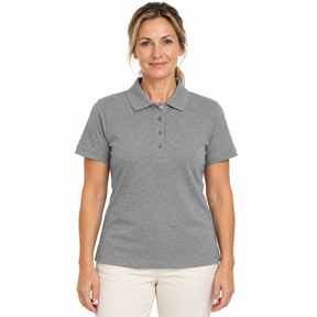 Sporte Leisure Womens ""Sabb"" Short Sleeve Pique Polo Shirt in Grey Marle - 14