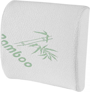 Bamboo Back Support Pillow w/Elastic Strap Memory Foam Cushion Car Seat/Chair
