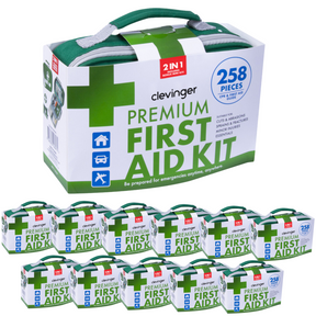 12x 258pcs Premium First Aid Kit Bulk - Emergency Medical Set for Work/Offices/Family