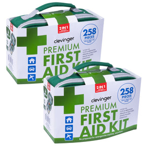 2x 258pcs Premium First Aid Kit - Emergency Medical Set for Work/Offices/Family