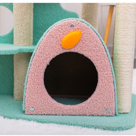 Furbulous 1.46m Cat Tree Scratching post and Adventure Cat tower - Green Leaf
