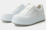 Alegria Averie Retro Classic Sneakers w/ Side Zip - White (Everyday Walking Shoes)