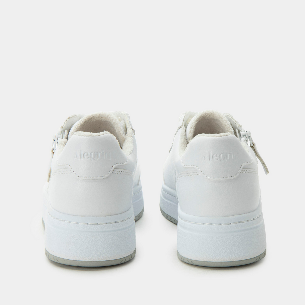 Alegria Averie Retro Classic Sneakers w/ Side Zip - White (Everyday Walking Shoes)