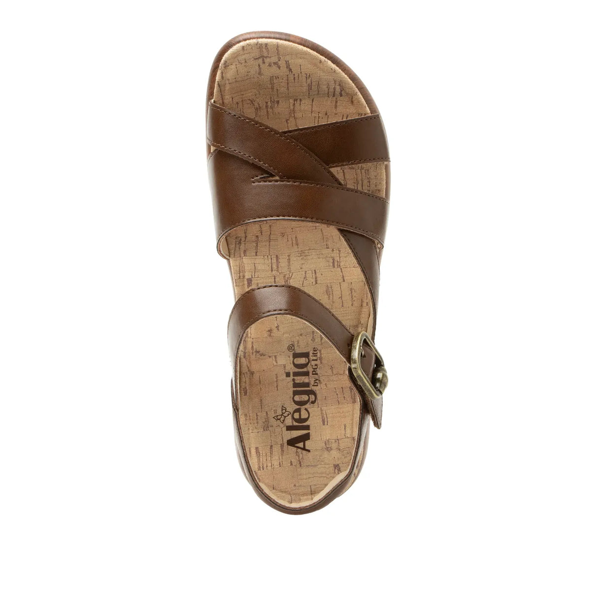 Alegria Bianca Womens Comfort Rocker Sole Leather Sandals in Walnut