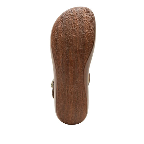 Alegria Bianca Womens Comfort Rocker Sole Leather Sandals in Walnut